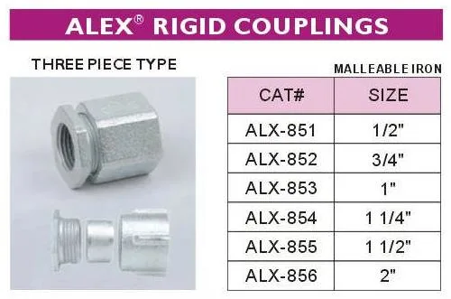 Malleable Iron Rigid/IMC Pipe Coupling Three Piece Type Supplied From China